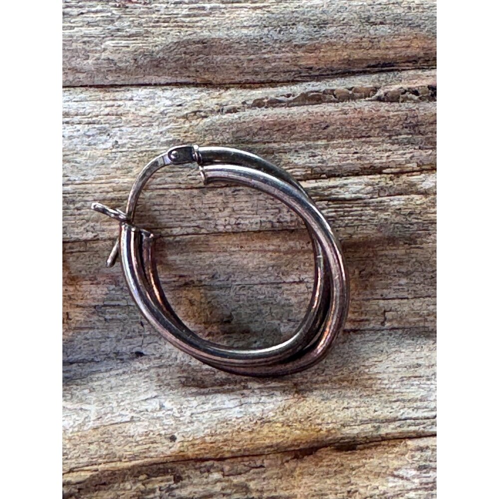 925 Sterling Silver Hoop Earrings 1 Inch Oval Hinged Hoops Lightweight Classic - Picture 4 of 6